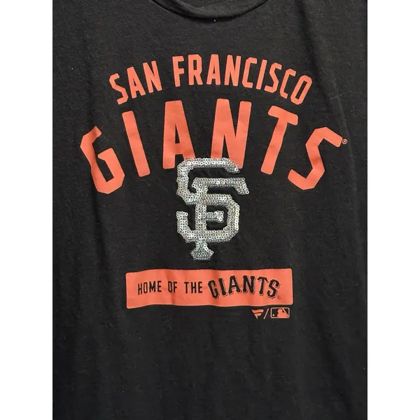Fanatics Womens San Francisco Giants Graphic‎ Sequins T-Shirt Size L MLB Logo - Image 2