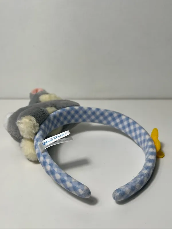 Tokyo Disney Resort Thumper Bambi Gingham Plush Headband Ears W/ Butterfly - Image 6