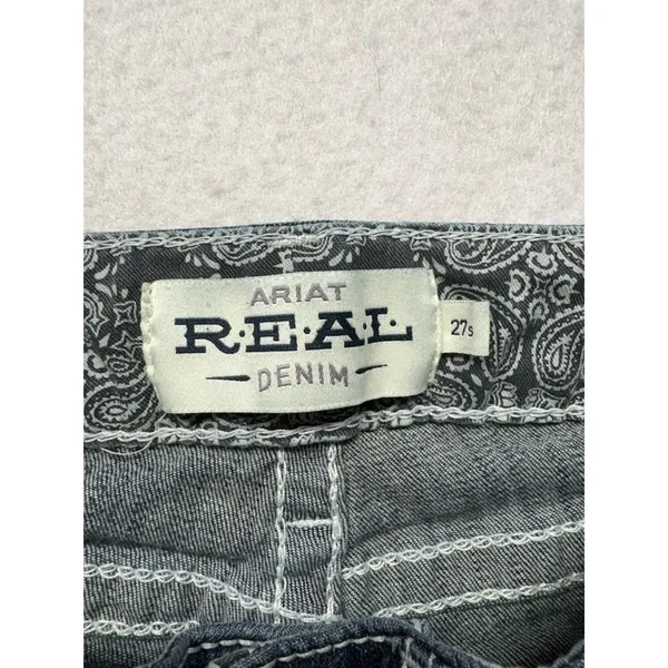 Ariat REAL Denim Mid Rise Straight Leg Jeans Womens Medium Wash Blue Size 27S - Image 3
