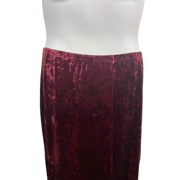 VTG Y2K 90s Fashion Bug Crushed Velvet Gothic 2-Piece Set Skirt Set M Burgundy - Image 8