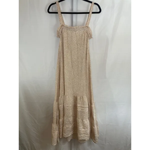 Blu Pepper Floral Maxi Dress - Women Size S - Cream and White - Image 5