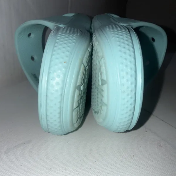 Crocs Classic Two-Strap Slide Sandals Aqua Blue Jibbitz Attached Women's 9 - Image 9
