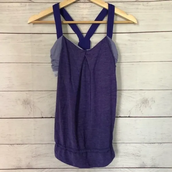 Lululemon Rest Less Tank Heathered Bruised Berry‎ 4 - Image 2