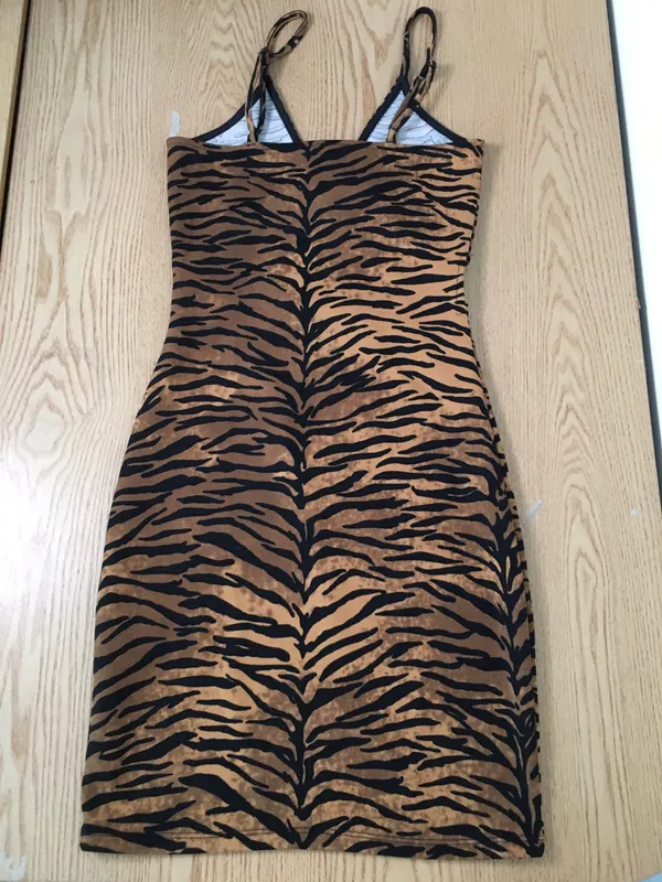 Divided New H&M Animal Print Cut Out Dress Size 0 - Image 4