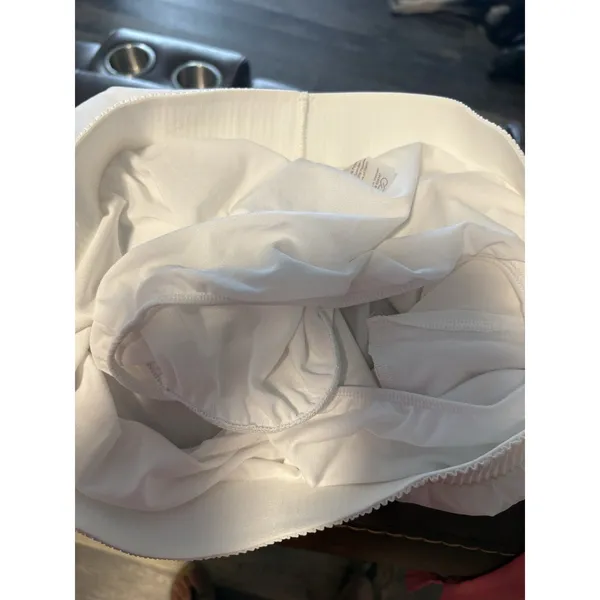 Calia Running Shorts Women Large White Smocked Waist‎ Zipper Pocket Activewear - Image 6