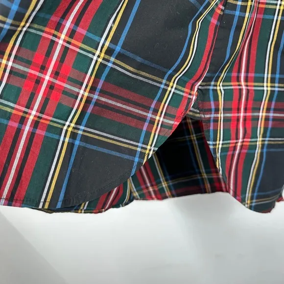 J. Crew Pajama Shirt Classic‎ Red Green Blue Stewart Tartan Plaid Cotton NWT - Image 7
