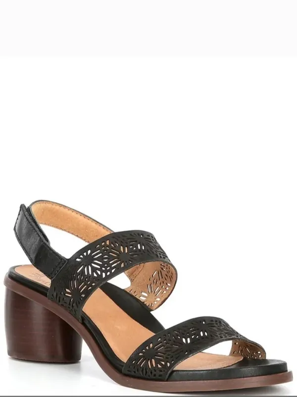 EUC BRIOSO Leather Paloma Slingback Heeled Sandals Black Size 7.5 - Image 3