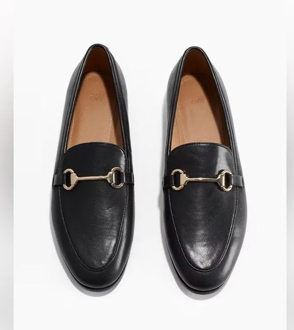 Black Loafers with Gold Detail - Image 2