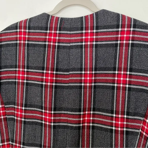 Nine West plaid over coat/blazer in size 16 red gray white - Image 5
