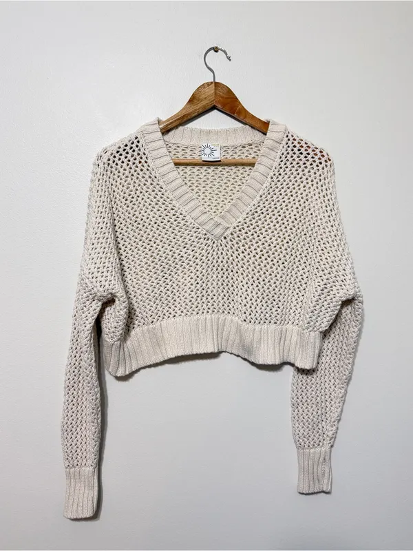 Aerie Crochet Knit Sweater Size Small - Image 2