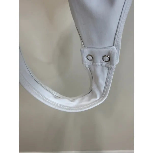 REORIA White Double Lined V Neck Bodysuit Smoothing Stretch XL NWT - Image 4