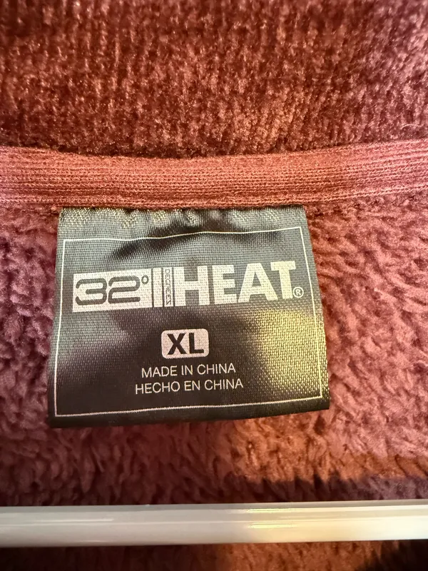 32 Degrees Heat Burgundy Purple Quarter Zip Pullover Cozy Size XL New Winter - Image 5
