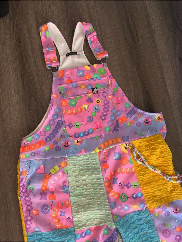 Iheartraves pastel color KANDI Trip overalls with chain - Image 5