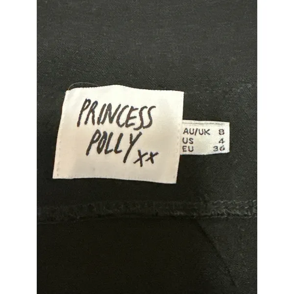 Princess Polly Women's Black Linen Cotton Zipper Mini Straight Pencil Skirt Sz 4 - Image 4