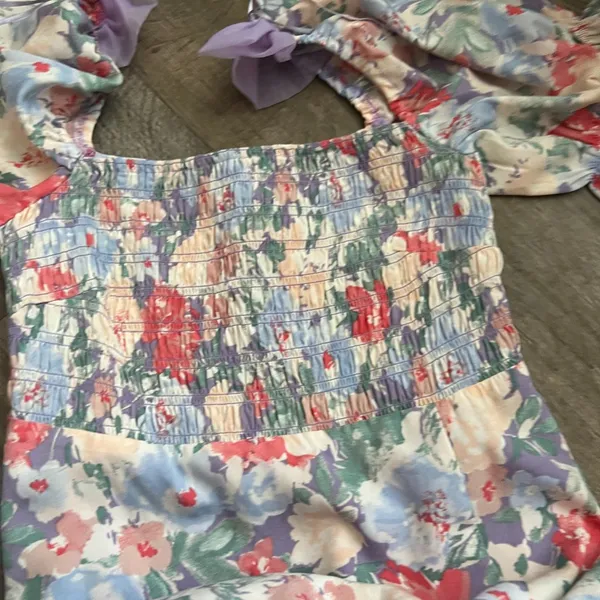 Astr Puff Sleeve Midi Floral Dress size‎ M - Image 13