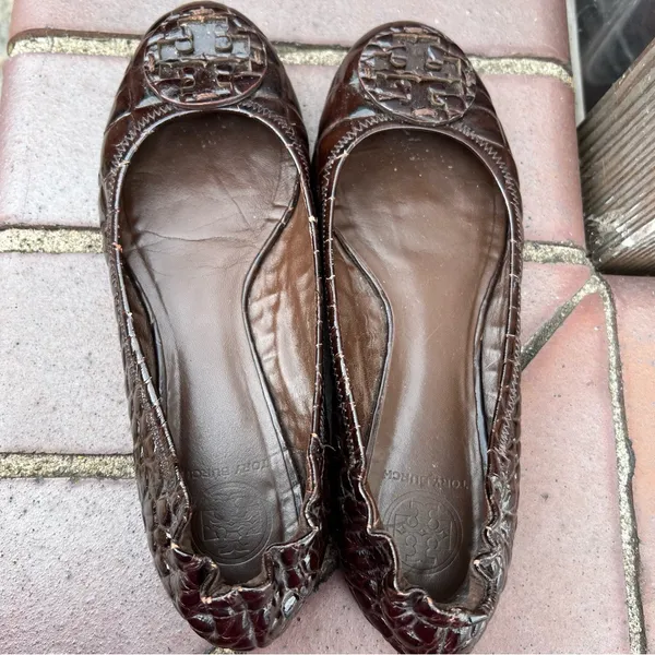 Tory Burch Briwn Patent Leather‎ Flat size 8.5 - Image 12