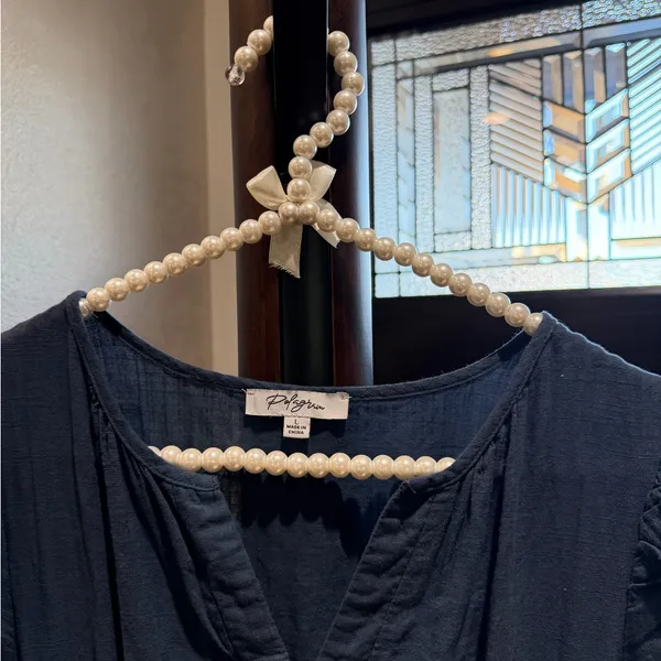 Polagram Navy Maxi Dress with White Embroidery - Image 3