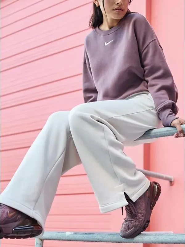 Nike Sportswear Phoenix Fleece High-Waisted Wide-Leg Pants NWT Tan Medium - Image 6