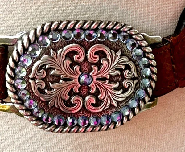 Ariat Women’s Handcrafted Brown Leather Belt Limited Edition Rhinestone Buckle - Image 5