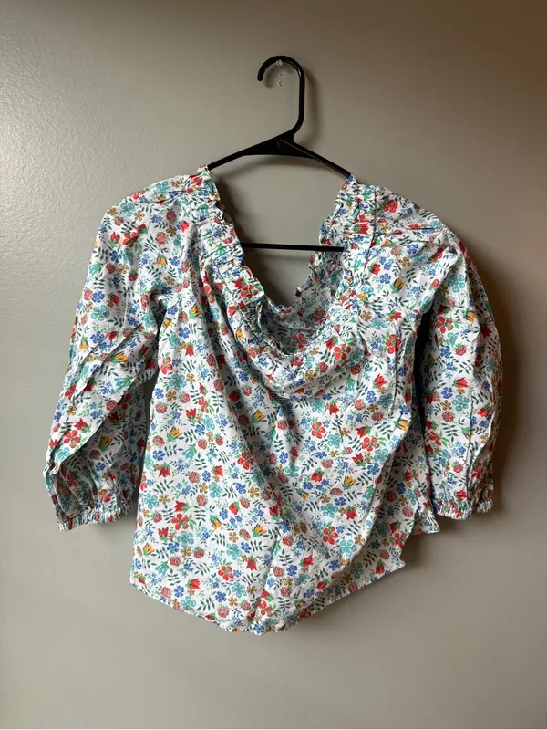 Liberty Art Fabrics Floral Ruffle Blouse Cottagecore Boho - Image 5