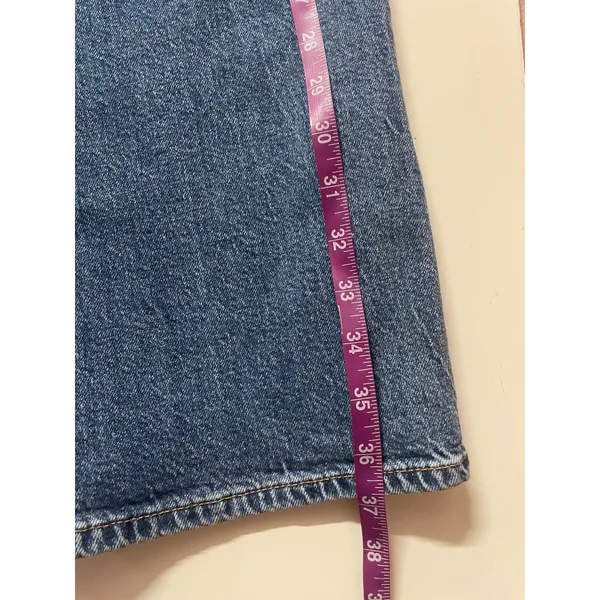 Zara Medium Wash Blue Straight Wide Leg Jeans Size 4 - Image 7