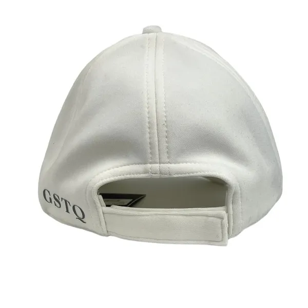 GSTQ NWT White Embroidered Logo Adjustable Strap Baseball Hat Cap One Size - Image 3