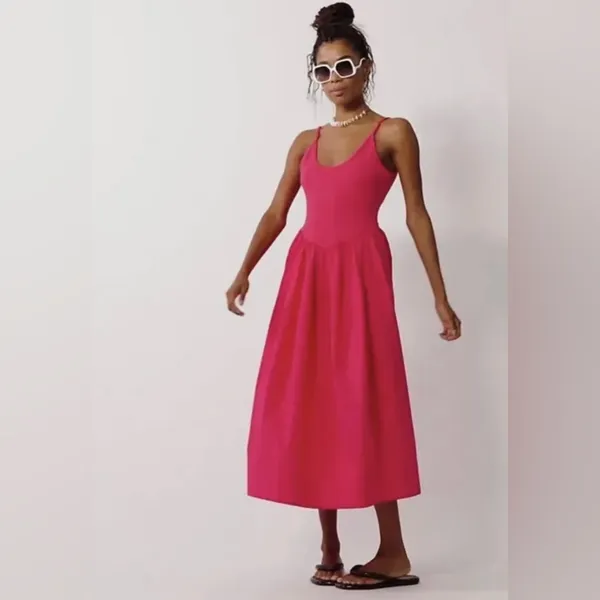 Free People Dylan Midi Dress Size L. B18 - Image 4