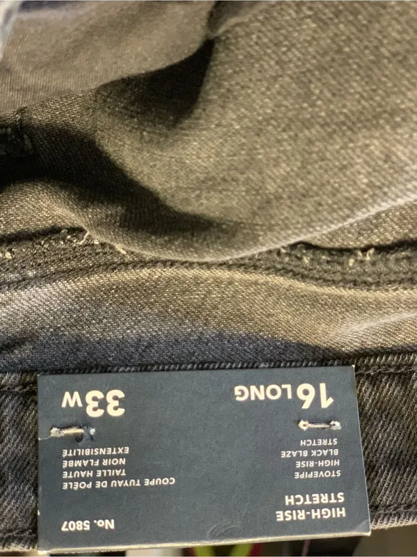 AmericanEagle Stovepipe HighRise Stretch Wide-Leg Cuff Jeans Size-16 Long Grunge - Image 2