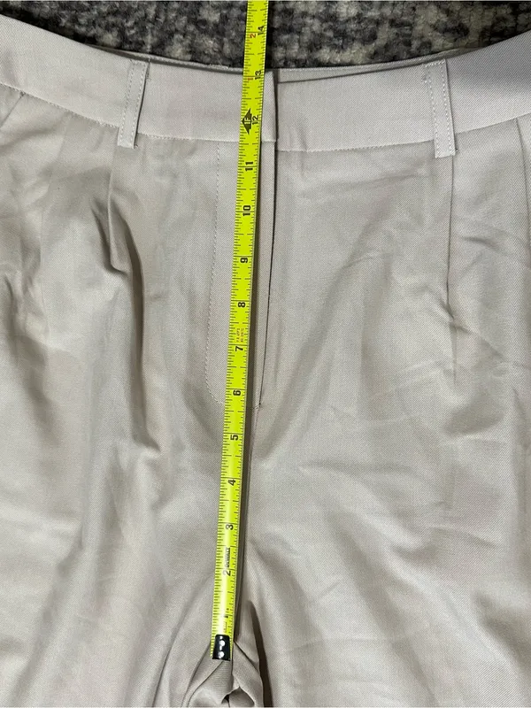 Commense NWT Women’s Sz M Light Beige Wide Leg High Waist Pleated Pants Trousers - Image 8