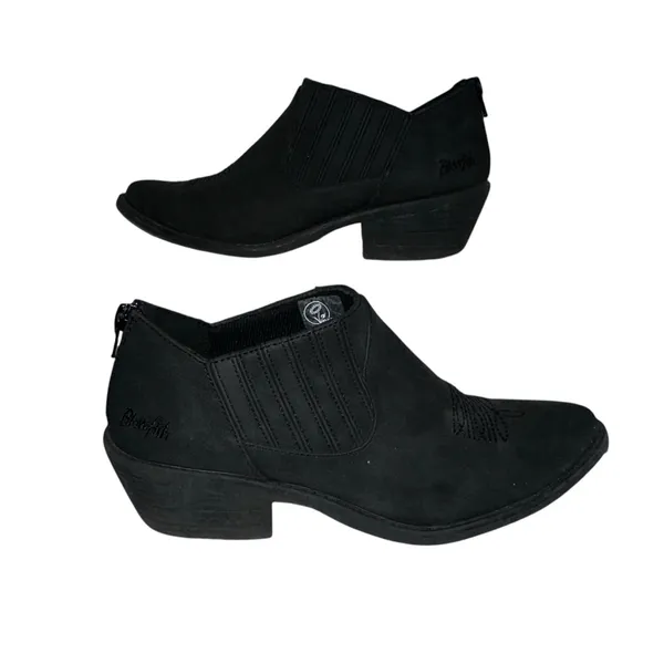 BLOWFISH‎ MALIBU Black Vegan Suede Low Block Heel Ankle Coastal Cowgirl Boot - 9 - Image 2