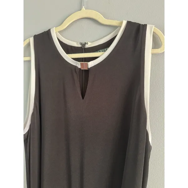 Lauren Ralph Lauren Black Wide Leg Slinky Belted Jumpsuit Size XL - Image 7