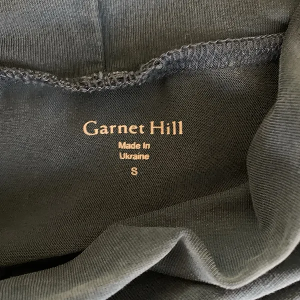 Garnet Hill‎ Blue Long Sleeve Turtleneck Small Draped Casual Relaxed Top - Image 3