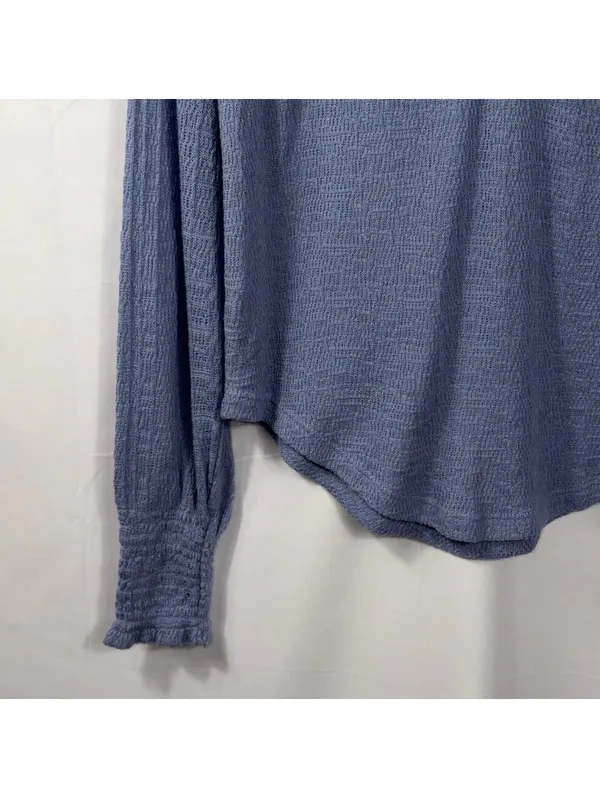 Free People Blue Lace Detail Thermal Top Size Medium - Image 5