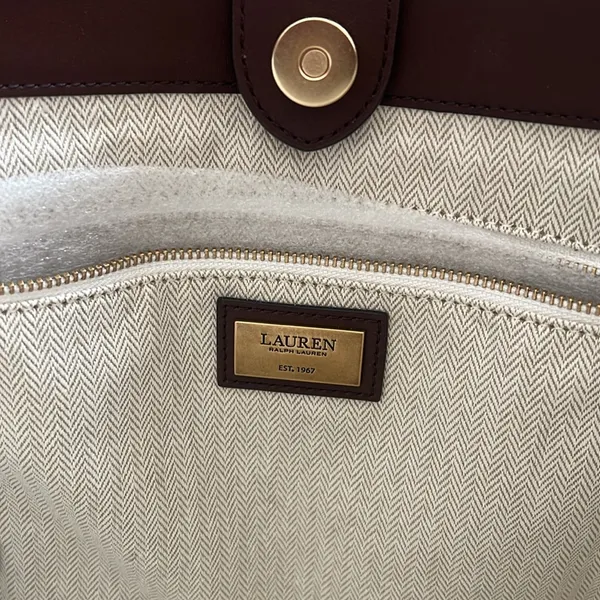 Lauren Ralph Lauren Leather Medium Witley Bucket Bag in Dark Mahogany, NEW $395 - Image 13