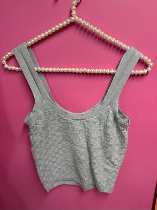 Abercrombie Classic Textured Knit Tank Top - Light blue - Image 2