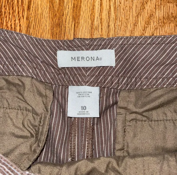 Low Rise Pinstripe Pants Brown Size 10 - Image 3