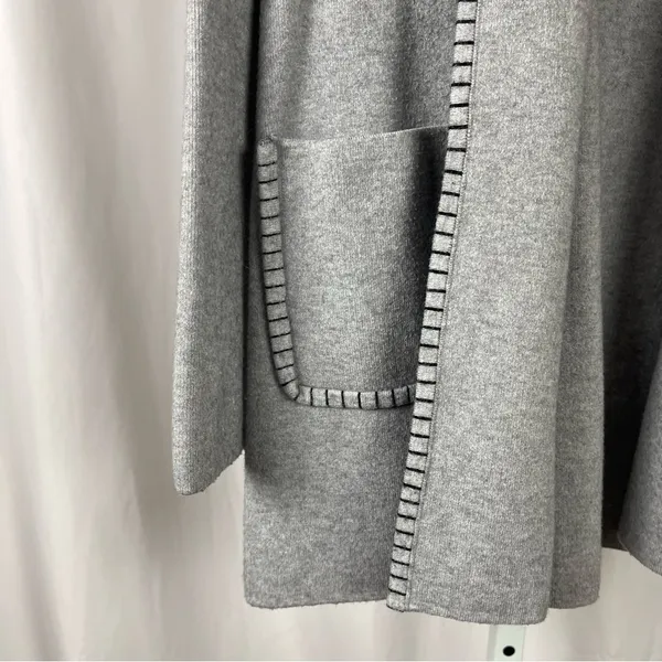 Magaschoni Medium Open Heavy Knit Cardigan Jacket Blazer Chunky Pocket Office - Image 3