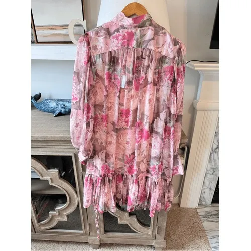 Alex Marie Floral Ruffle Mini Dress Womens‎ Pink Size 6 - Image 7