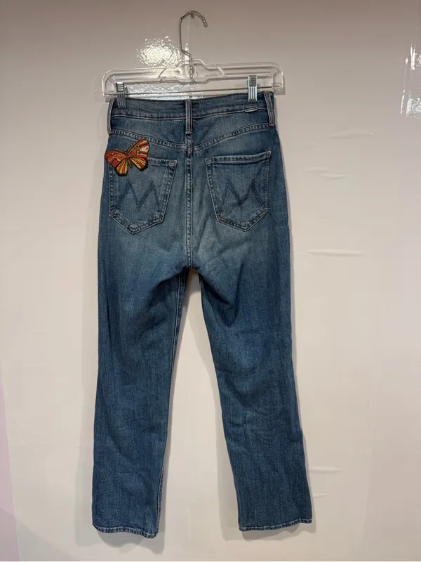 Mother nondistressed button fly butterfly embroidered jeans - Image 5