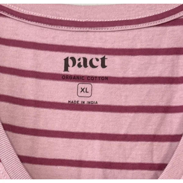 Pact Maxi Tank Dress Size XL Purple Striped Organic Cotton Tee Shirt Knit Casual - Image 7
