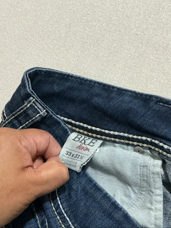 BKE Indigo Boot Cut Jeans with White Topstitching - Image 7