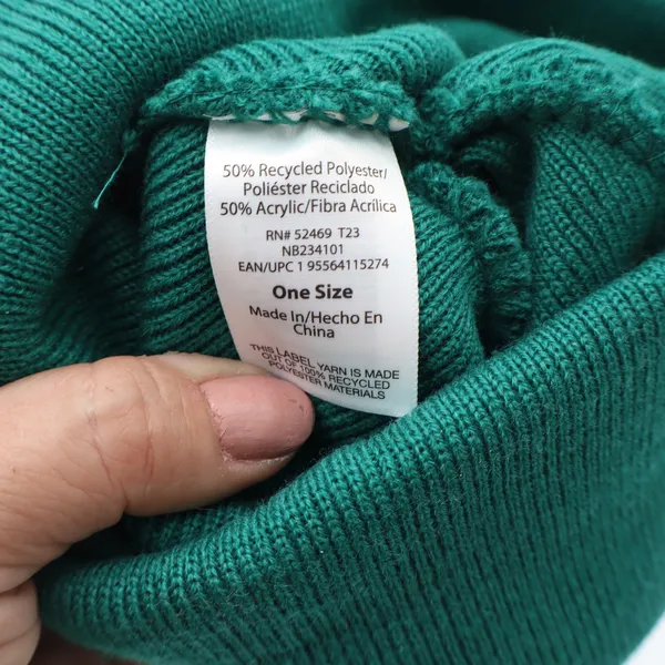 No Boundaries Green Alligator Flat Knit Cuffed Beanie Hat One Size New - Image 2