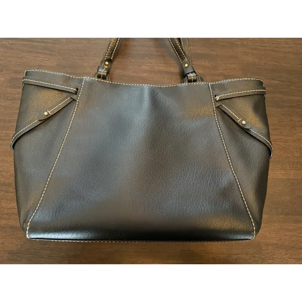 Lauren Ralph Lauren LRL Black Leather Sheldon Tote Handbag Shoulder Bag Purse - Image 10