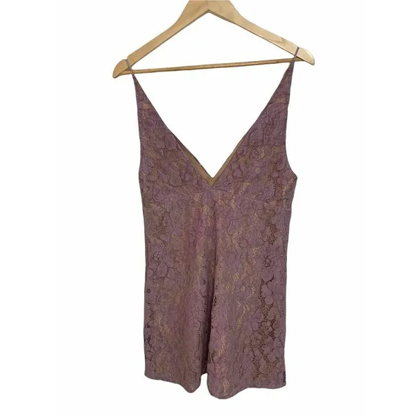 Free People Dangerous Love Lace Overlay Mini Dress Purple Size‎ 8 NWOT $108 - Image 4