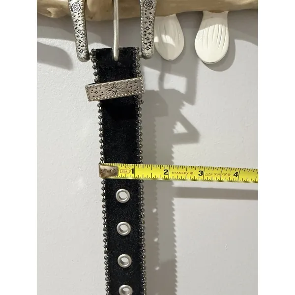 Celestial Velvet Western Belt Silver Buckle Stars Sz‎ M 34" - Image 2