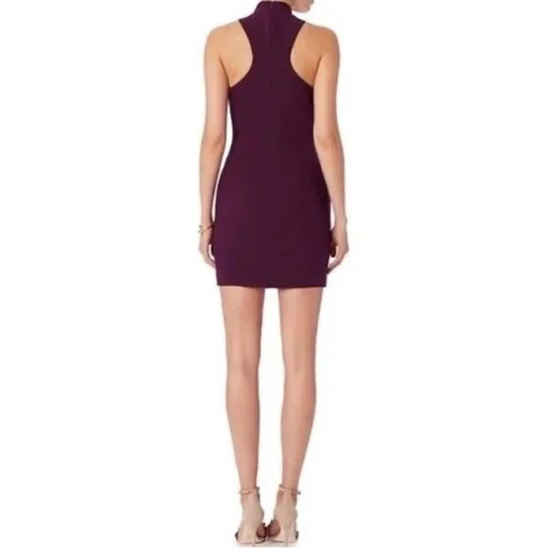 Cinq à Sept Jax Cutout Plum Mock Neck Bodycon Dress ASO Isabelle Lightwood 4 - Image 3