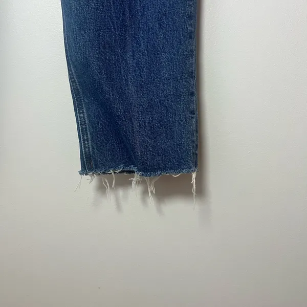 Abercrombie & Fitch Blue The '90s Straight Mid Rise Jeans Size 32/14S Curve Love - Image 3