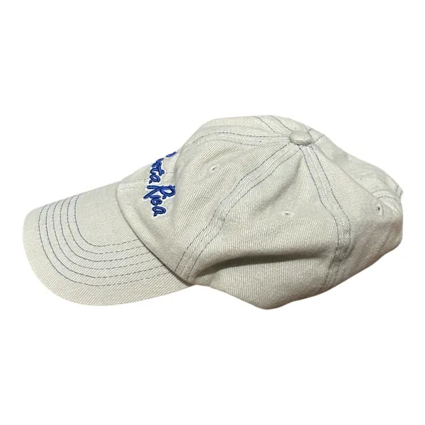 Vintage Costa Rica Pura Vida Embroidered Tan/Blue Hat - Image 4