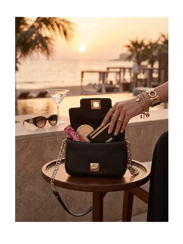 Kate Spade  Iconic Turnlock Gold Chain Handle Mini Bag Handbag  Black Leather - Image 14