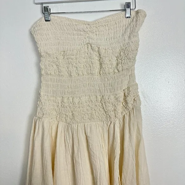 FREE PEOPLE Sparkling Moment Cotton Midi Sundress in Ivory Size Medium - Image 5